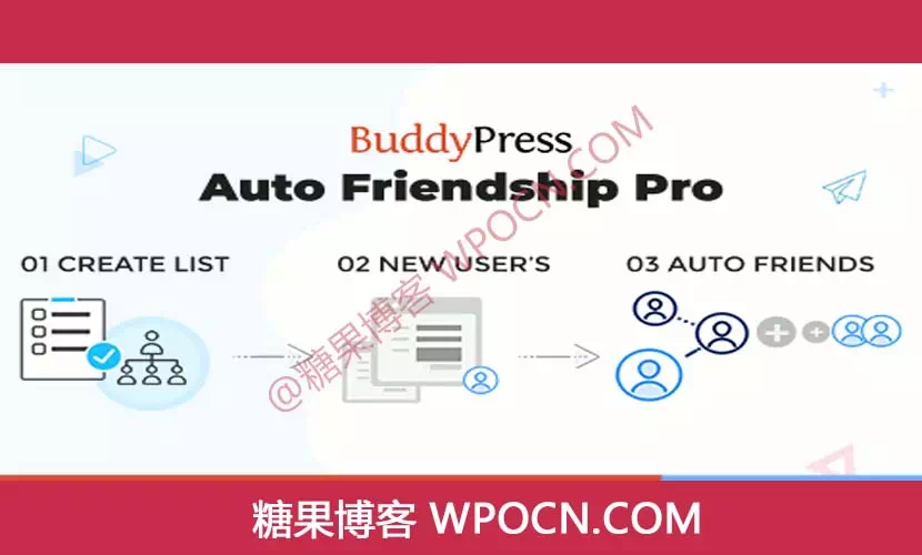 BuddyPress Auto Friendship Pro英文版插件 – 添加好友插件-糖果博客