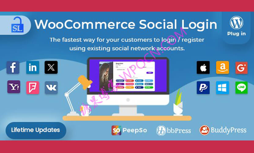 Social Login英文版插件 - 社交登录插件-糖果博客
