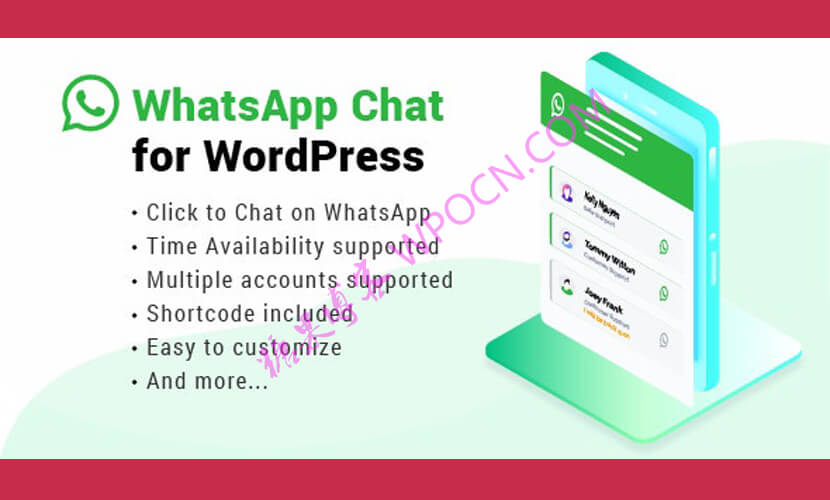 WhatsApp Chat WordPress – 在线客服WordPress插件(已汉化)-糖果博客