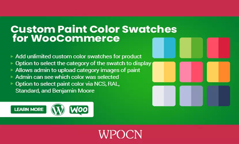 Custom Paint Color Swatches for WooCommerce英文版插件 – 自定义颜色插件-糖果博客