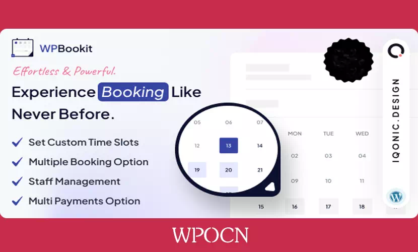 WPBookit Pro英文版插件 – 预订插件-糖果博客
