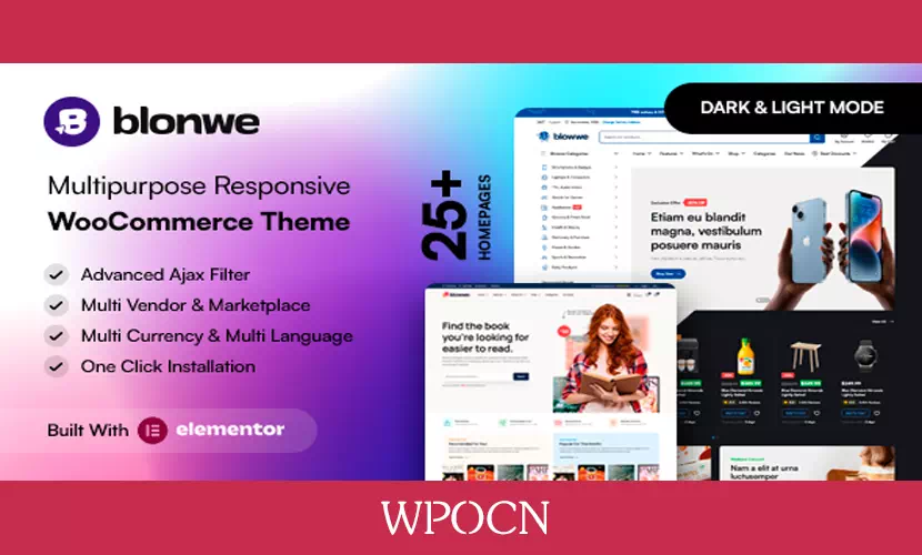 Blonwe英文版主题 – 多用途商城WordPress主题-糖果博客