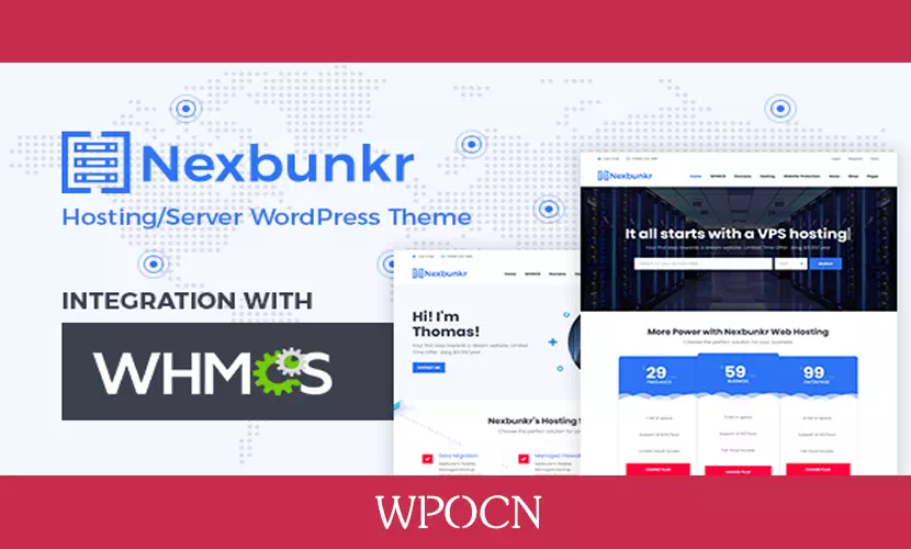 Nexbunker英文版主题 – 托管/服务器WordPress主题-糖果博客