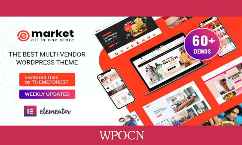 Emarket英文版主题 – 多供应商市场WordPress主题-糖果博客