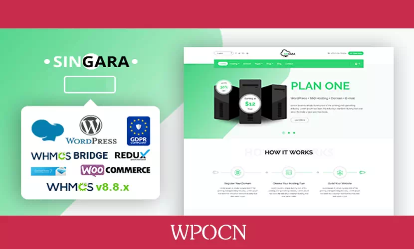 Singara英文版主题 – 技术业务和托管WordPress主题-糖果博客