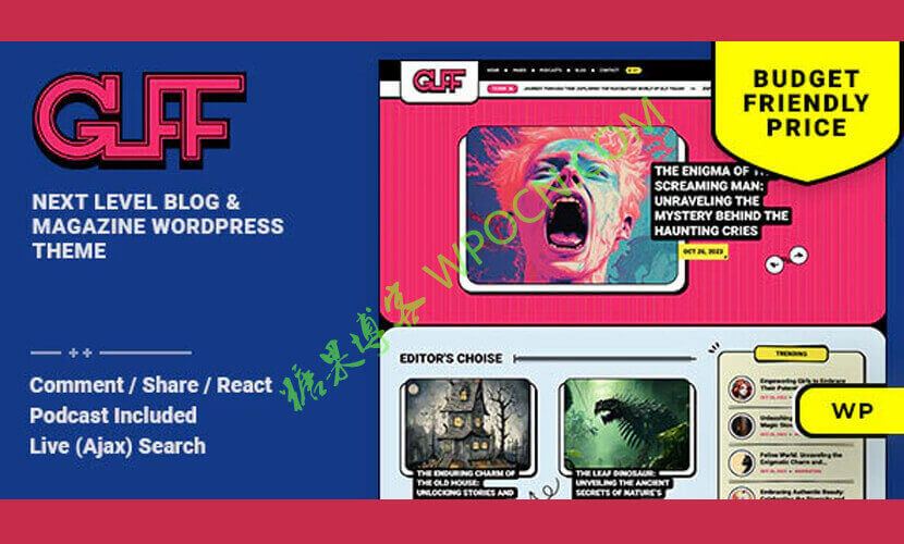Guff英文版主题 - 博客和杂志WordPress主题-糖果博客