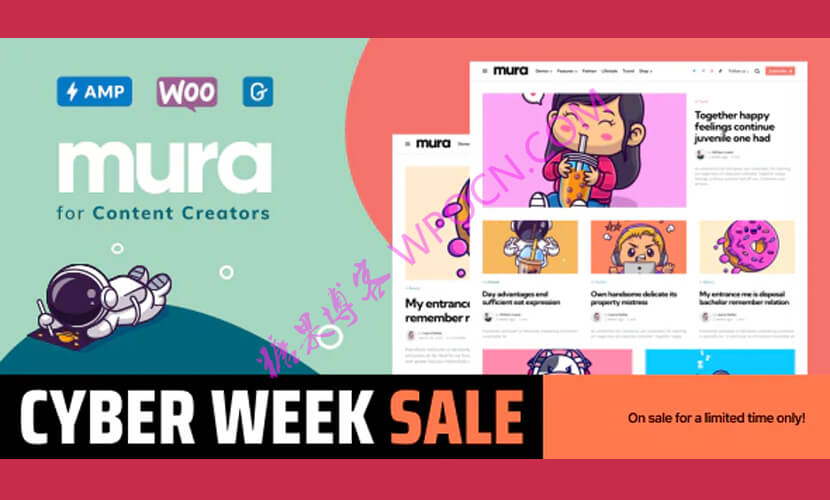 Mura英文版主题 - 内容创作者WordPress主题-糖果博客