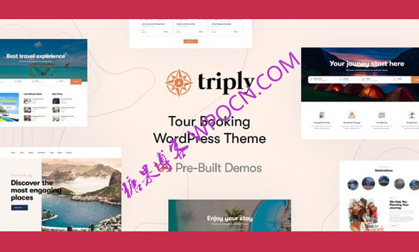 Triply英文版主题 – 旅游预订WordPress主题-糖果博客