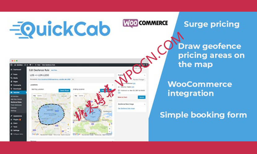 QuickCab - WooCommerce出租车预订插件(已汉化)