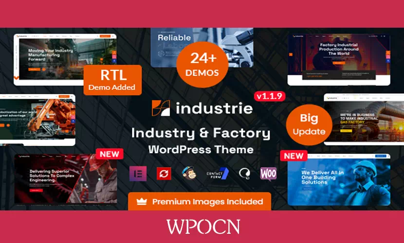Industrie英文版主题 – 工厂和工业WordPress主题-糖果博客