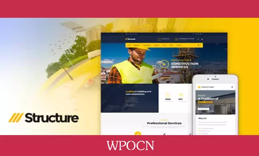 Structure英文版主题 – 建筑工业工厂WordPress主题-糖果博客