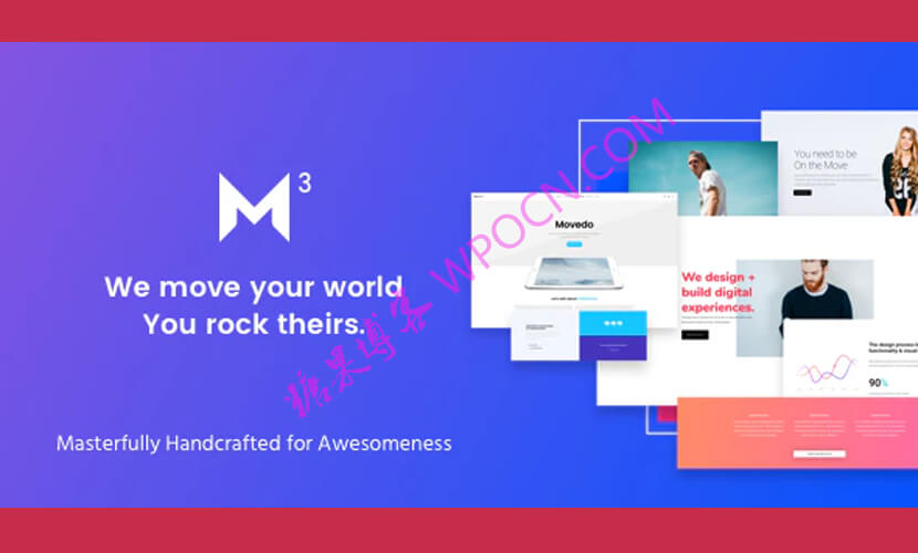 Movedo英文版主题 – 响应式多用途WordPress主题-糖果博客