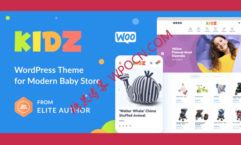 KIDZ英文版主题 – 儿童商店和婴儿用品店WordPress主题-糖果博客
