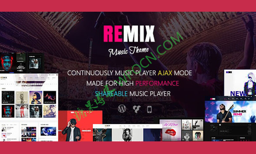 Remix英文版主题 - 最佳音乐和乐队WordPress主题-糖果博客