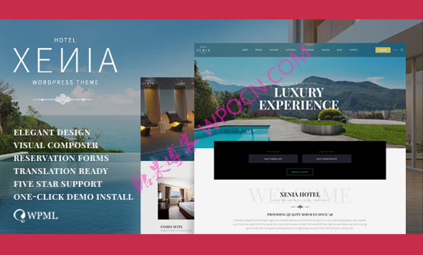 Hotel Xenia英文版主题 - 度假村和预订WordPress主题-糖果博客