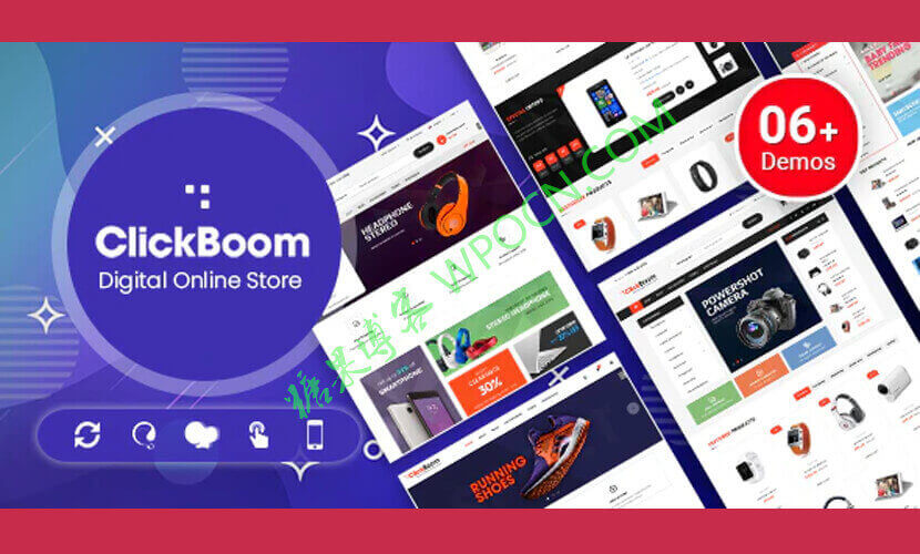 ClickBoom英文版主题 - 数字商店WordPress主题-糖果博客