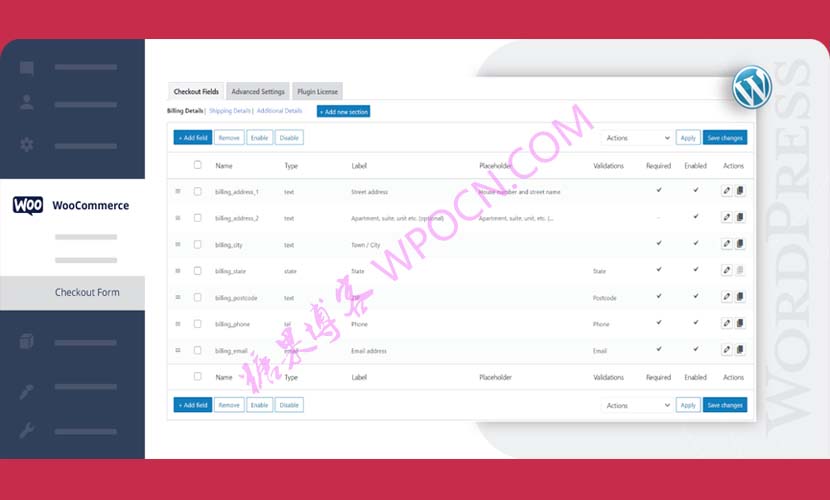 Checkout Field Editor Pro for WooCommerce英文版插件 – 结帐字段编辑器插件-糖果博客