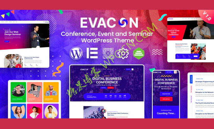 Evacon英文版主题 - 活动和会议WordPress主题-糖果博客