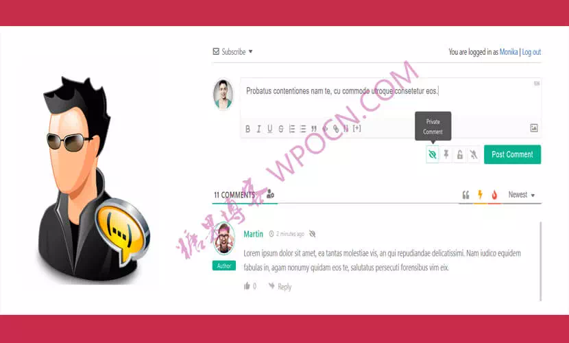 Private Comments英文版插件 –  wpDiscuz私密评论扩展插件-糖果博客