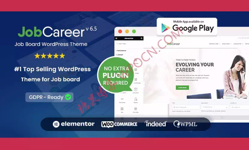 JobCareer英文版主题 – 招聘求职WordPress主题-糖果博客